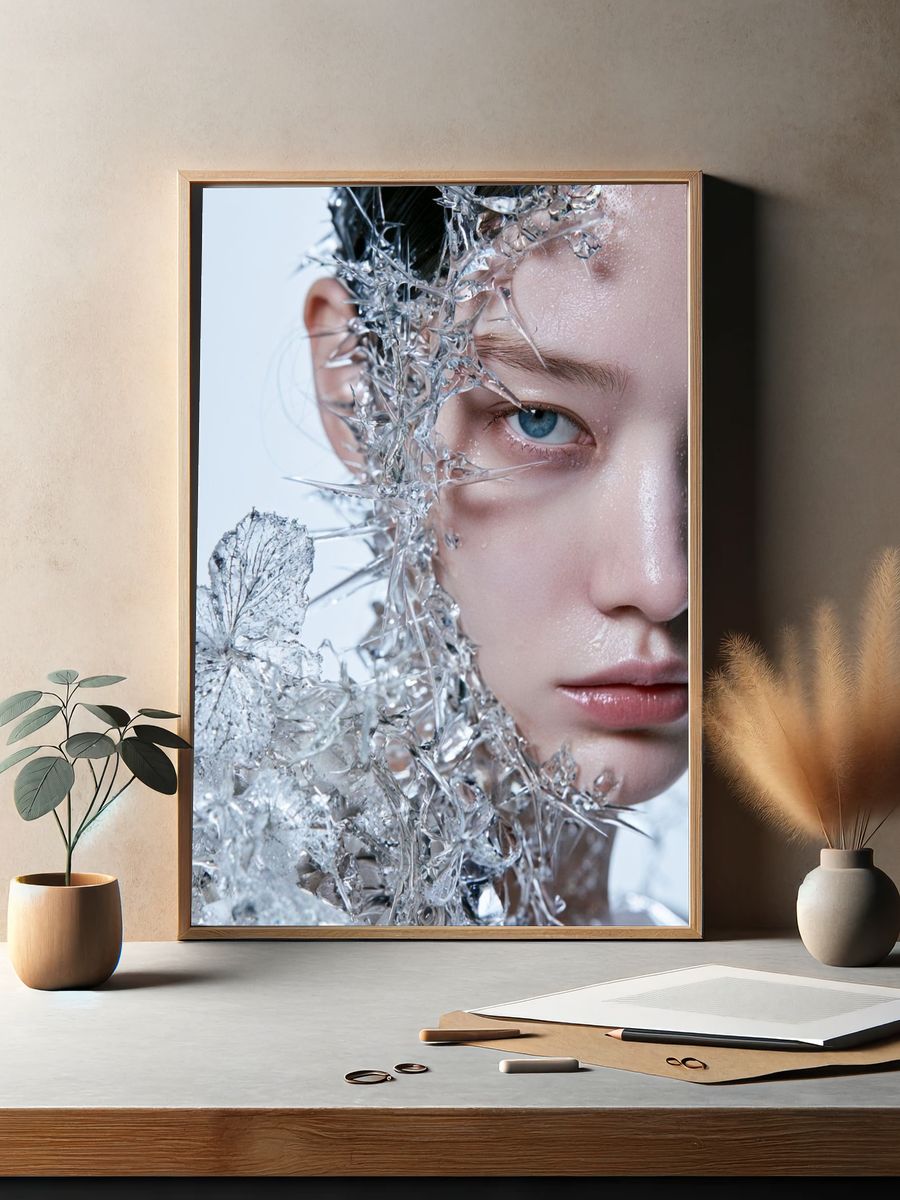 Crystal Portrait Digital Art Poster. — room view 2
