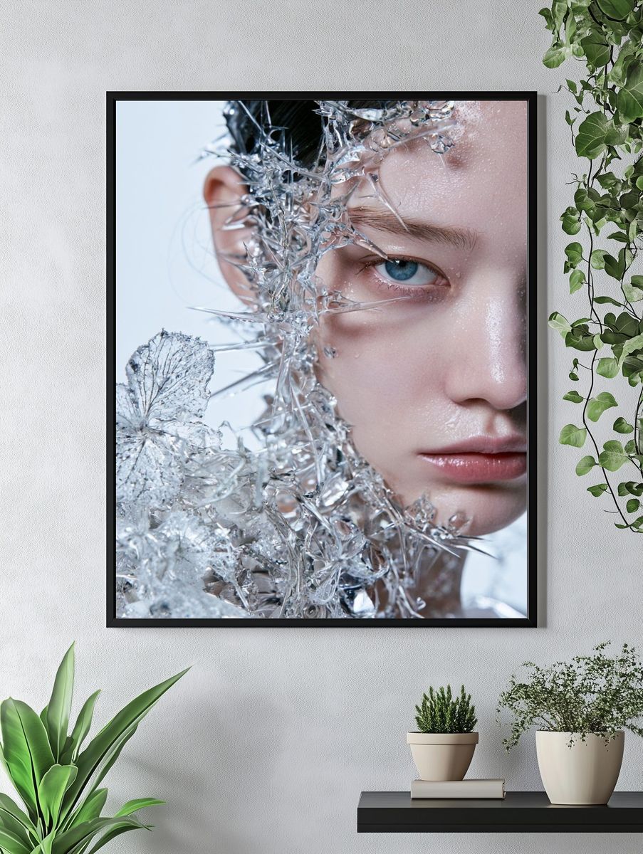 Crystal Portrait Digital Art Poster. — room view 4