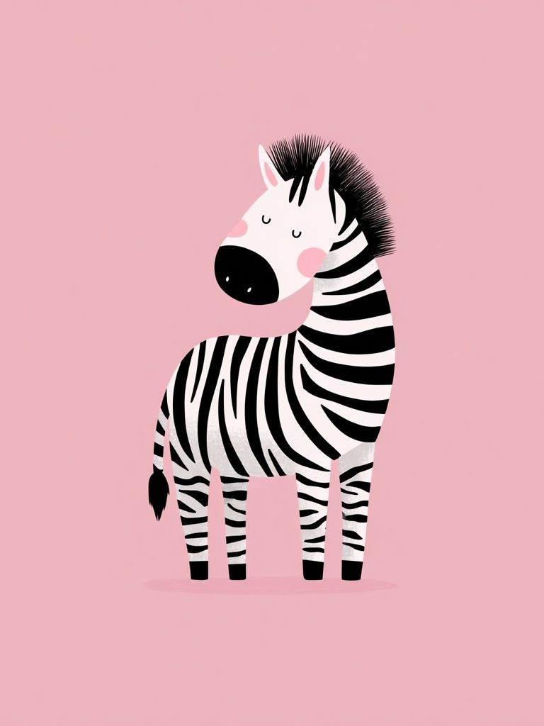 Sleepy Zebra Illustration Poster. poster detail
