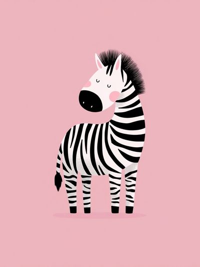 Sleepy Zebra Illustration Poster. poster
