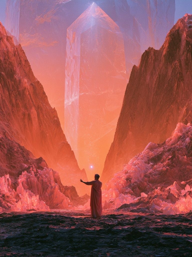 Crystal Canyon Surrealism Poster. poster — illustration art