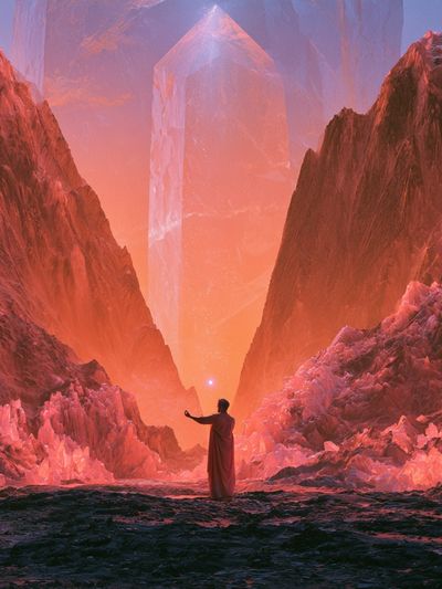 Crystal Canyon Surrealism Poster.