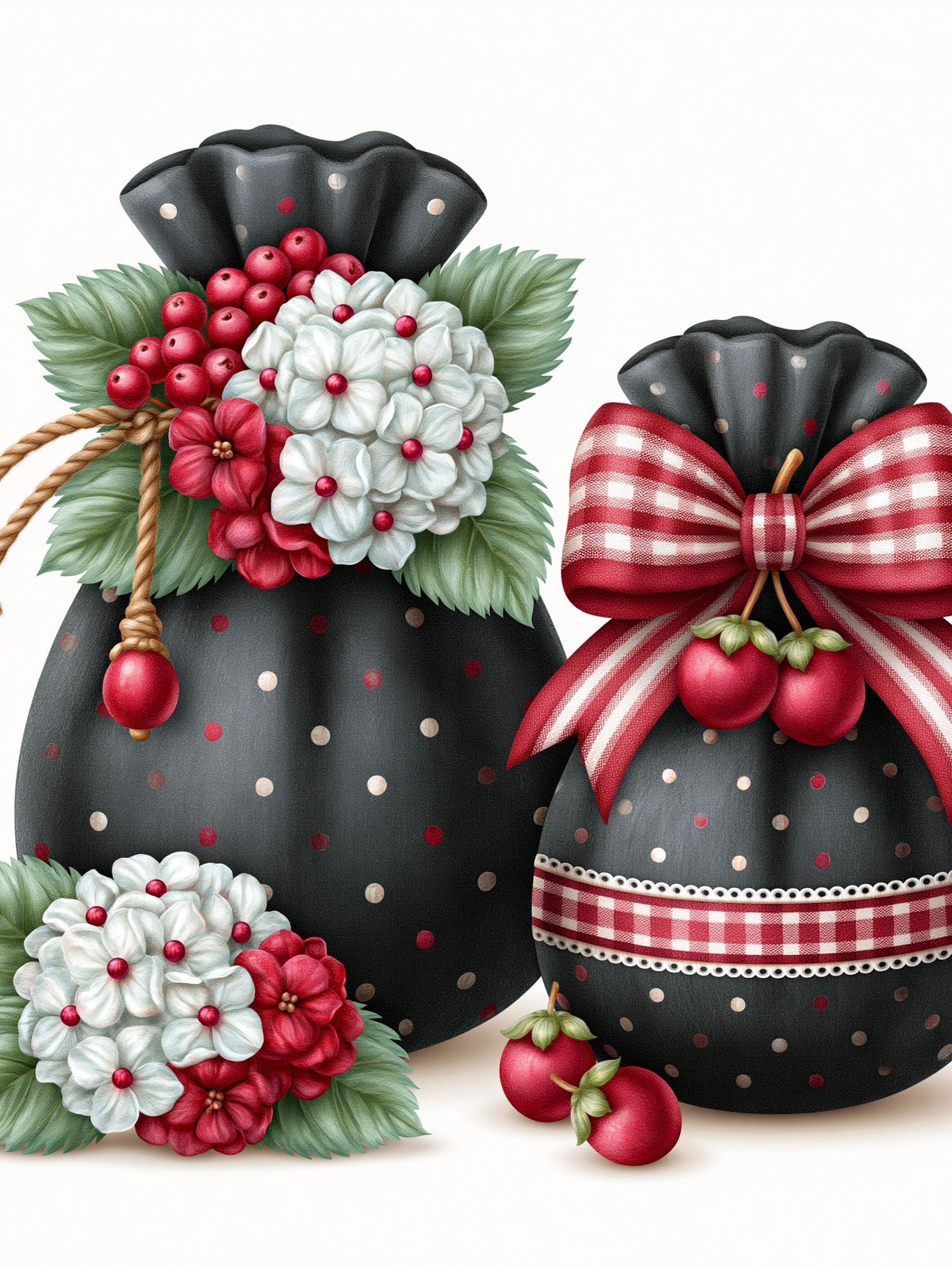 Christmas Gift Bags Illustration Poster. poster detail