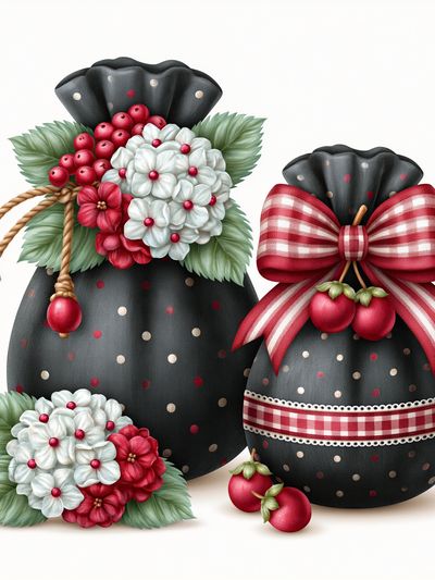 Christmas Gift Bags Illustration Poster.