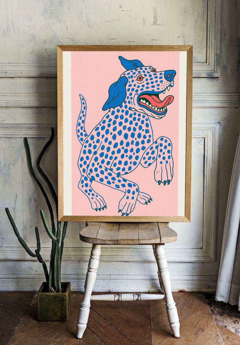 Spotted Dog Illustration Poster. — room view 1
