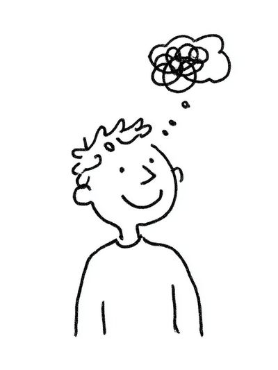 Thoughtful Child Line-Art Poster. poster print