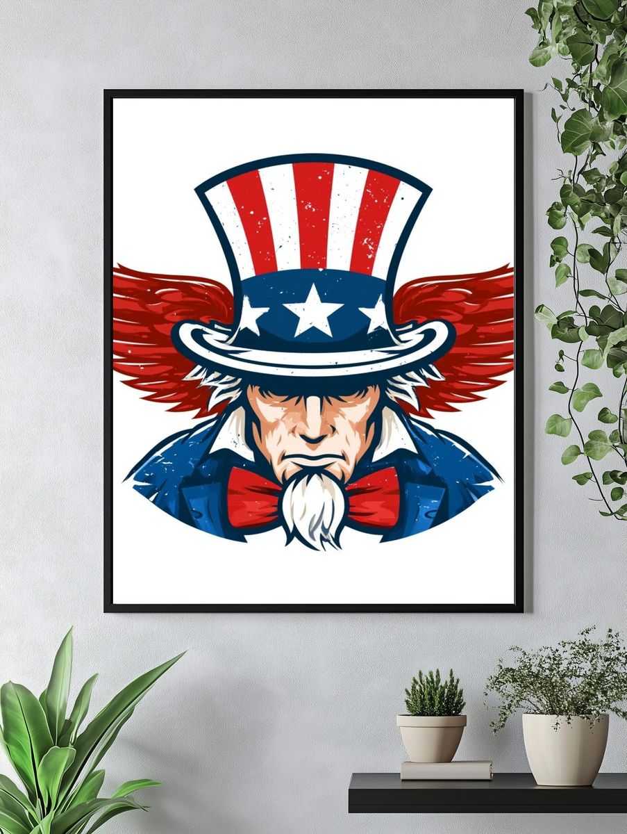 Uncle Sam Eagle Illustration Poster. — room view 4
