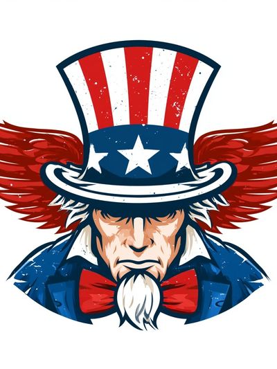 Uncle Sam Eagle Illustration Poster. poster