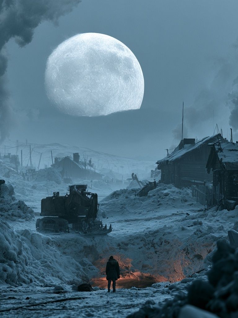 Frozen Moonlit Wasteland Print. poster detail