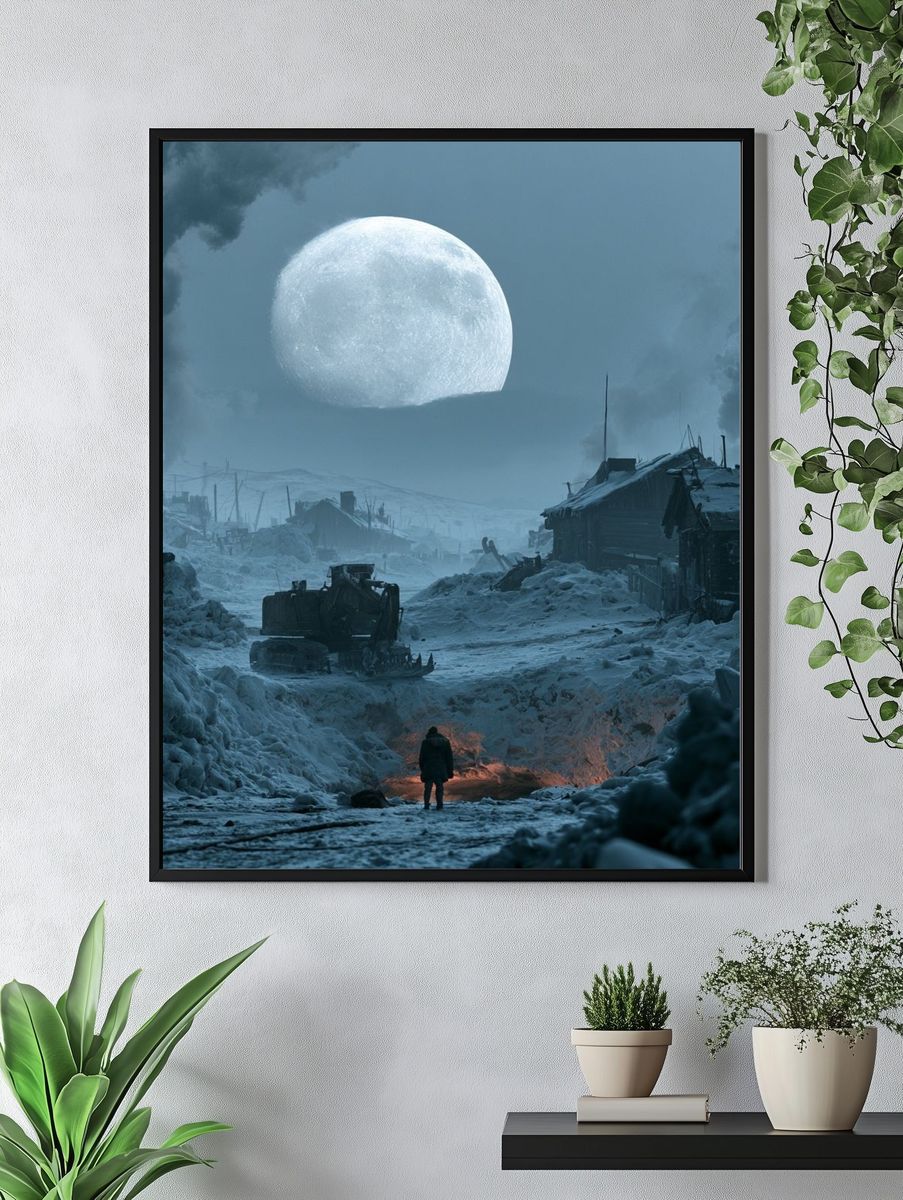 Frozen Moonlit Wasteland Print. — room view 4