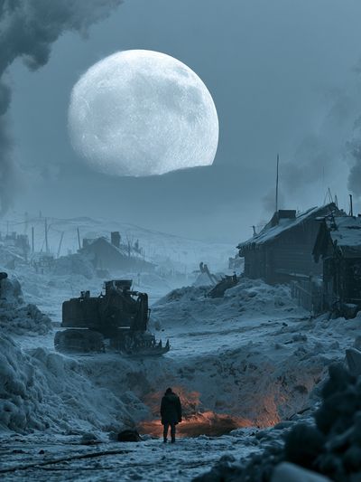 Frozen Moonlit Wasteland Print.