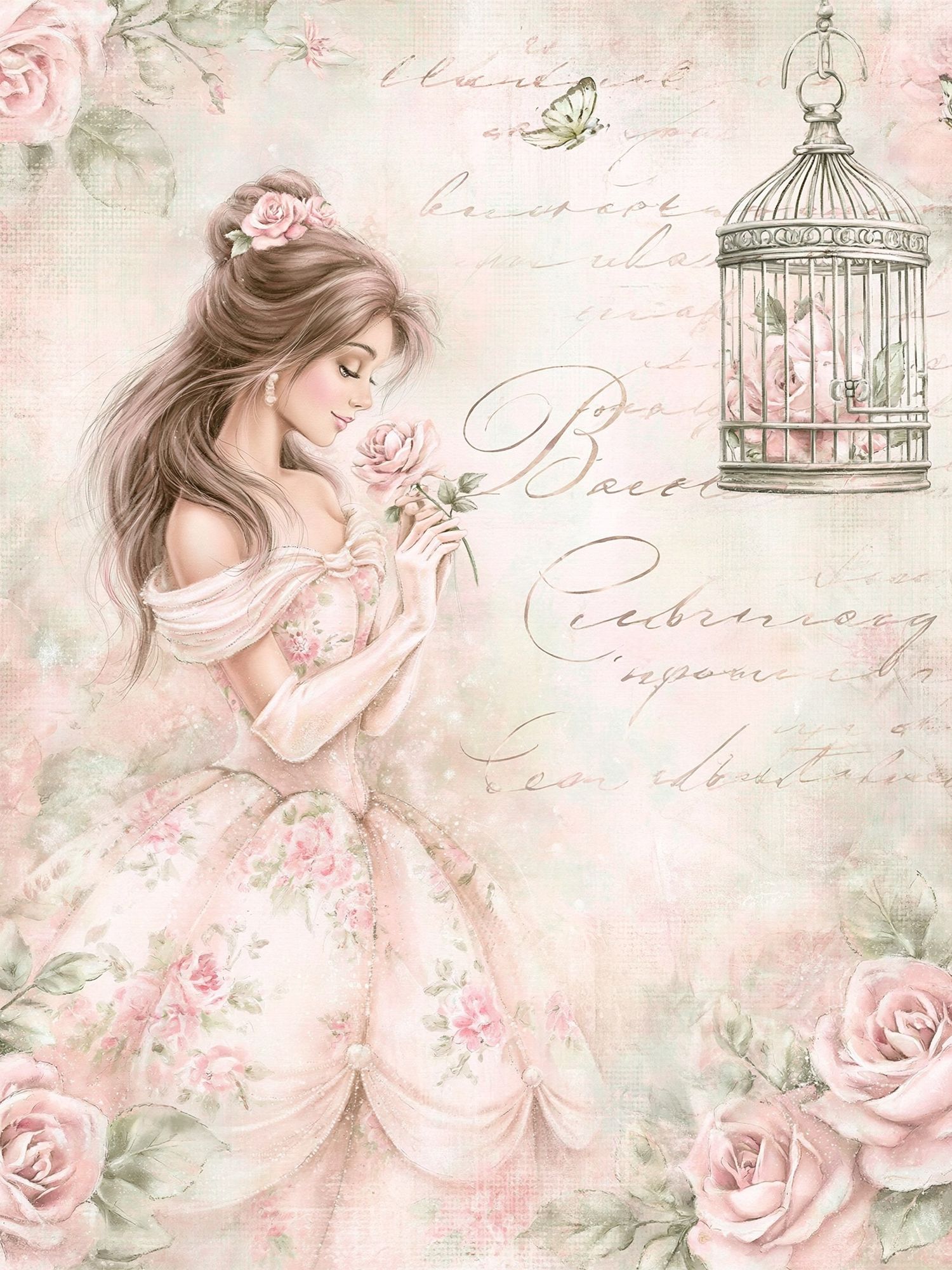 Enchanted Rose Princess Print. poster — illustration art
