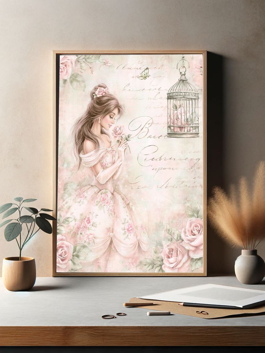Enchanted Rose Princess Print. — room view 2