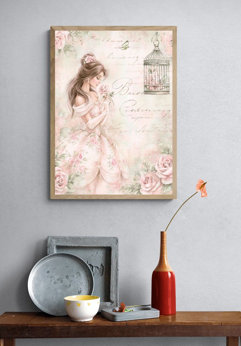 Enchanted Rose Princess Print. — room view 3