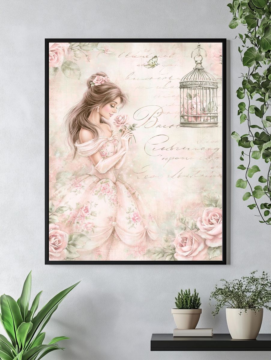 Enchanted Rose Princess Print. — room view 4
