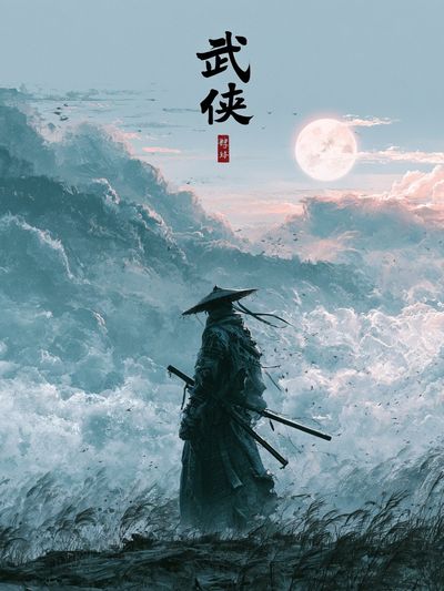 Samurai Moonlit Clouds Print.