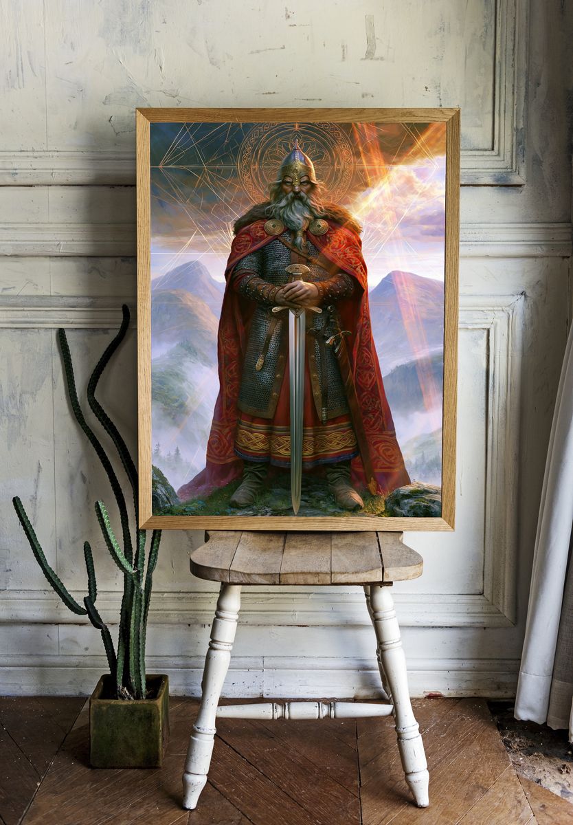 Norse Warrior King Fantasy Poster. — room view 1