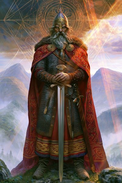 Norse Warrior King Fantasy Poster. poster print