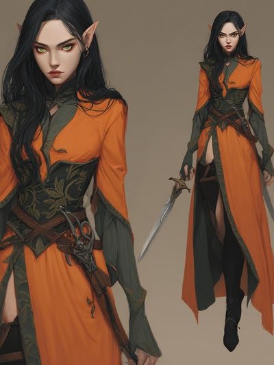 Elf Warrior Fantasy Illustration Poster. poster