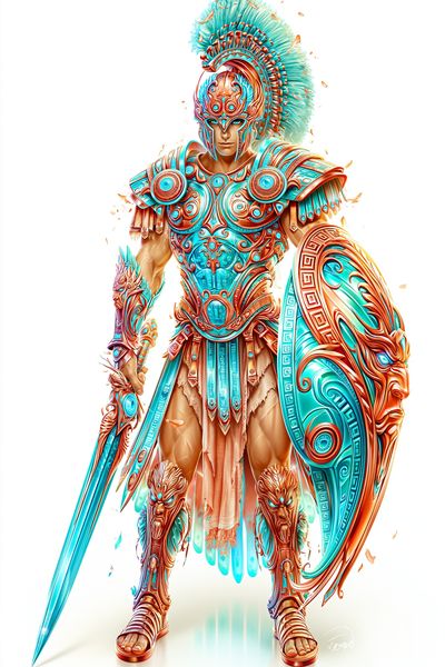 Spartan Warrior Digital Art Poster.