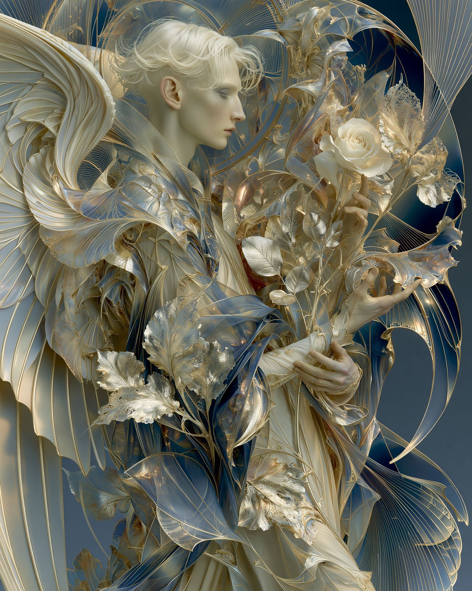 Celestial Rose Figure Illustration Poster. poster — illustration art