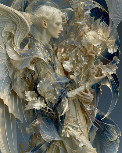 Celestial Rose Figure Illustration Poster.