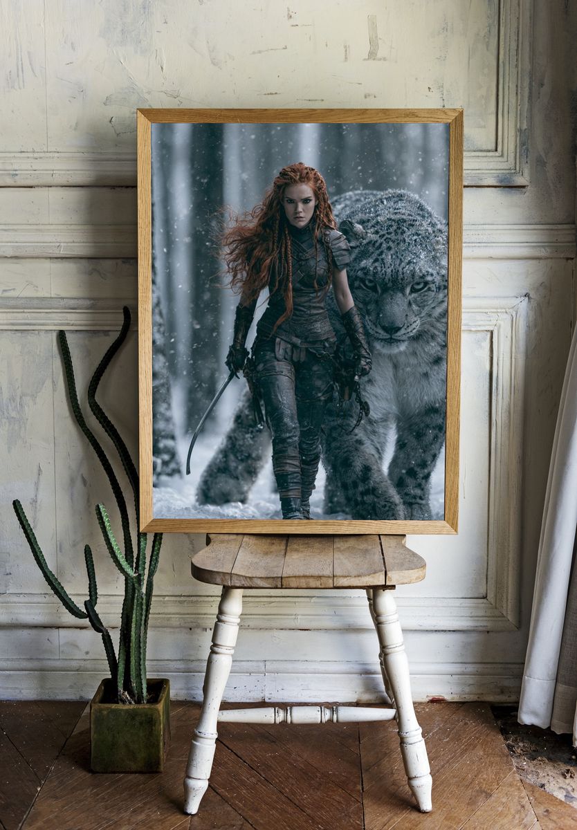Snow Warrior and Snow Leopard Poster. room preview