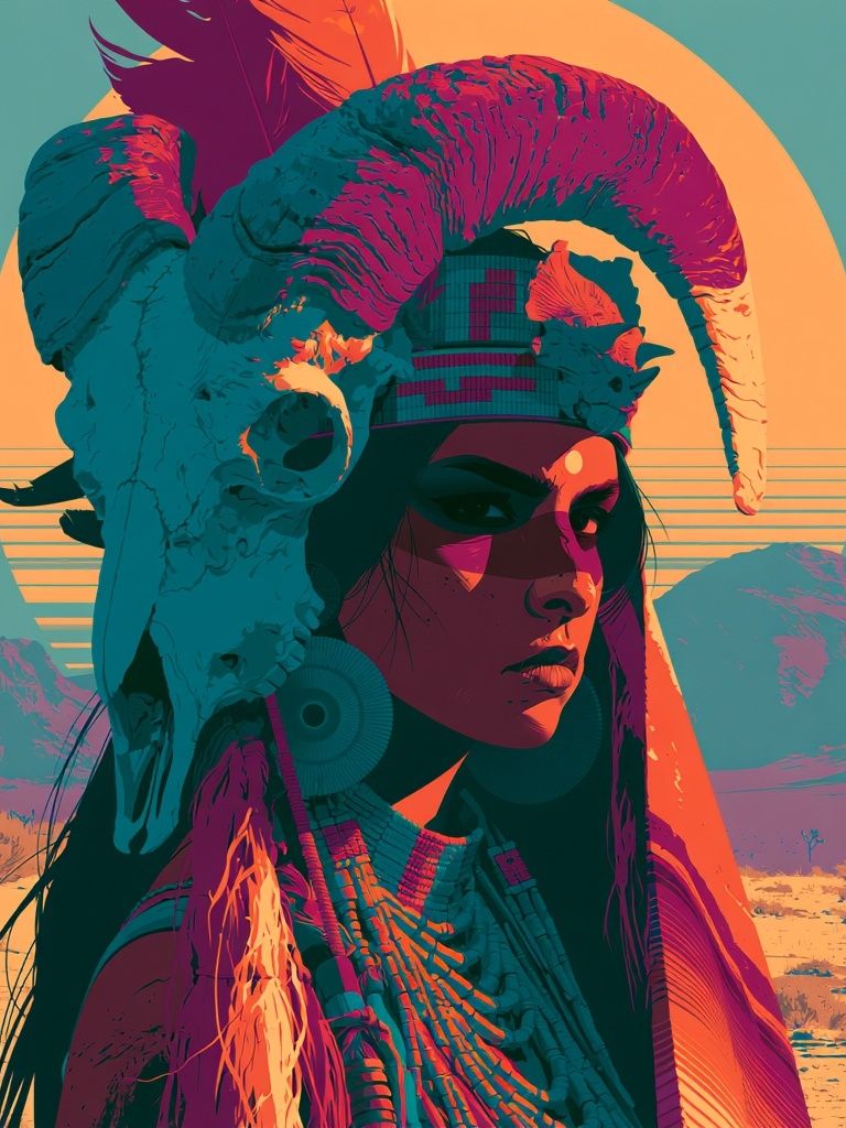 Desert Shaman Portrait Poster. poster detail