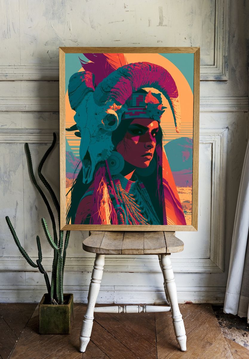 Desert Shaman Portrait Poster. room preview
