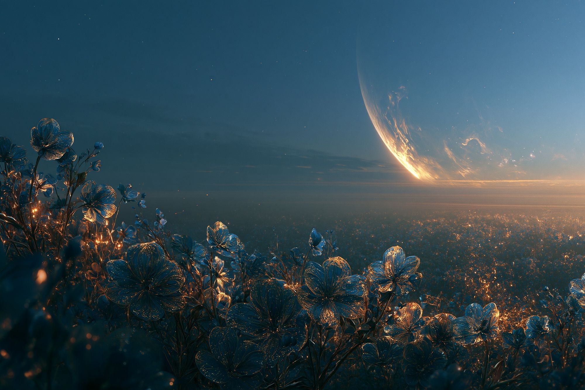 Celestial Bloom Fantasy Print. poster — illustration art
