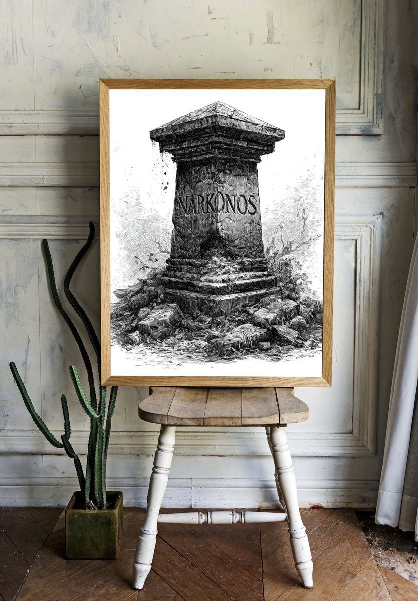Narkonos Stone Monument Print. room preview