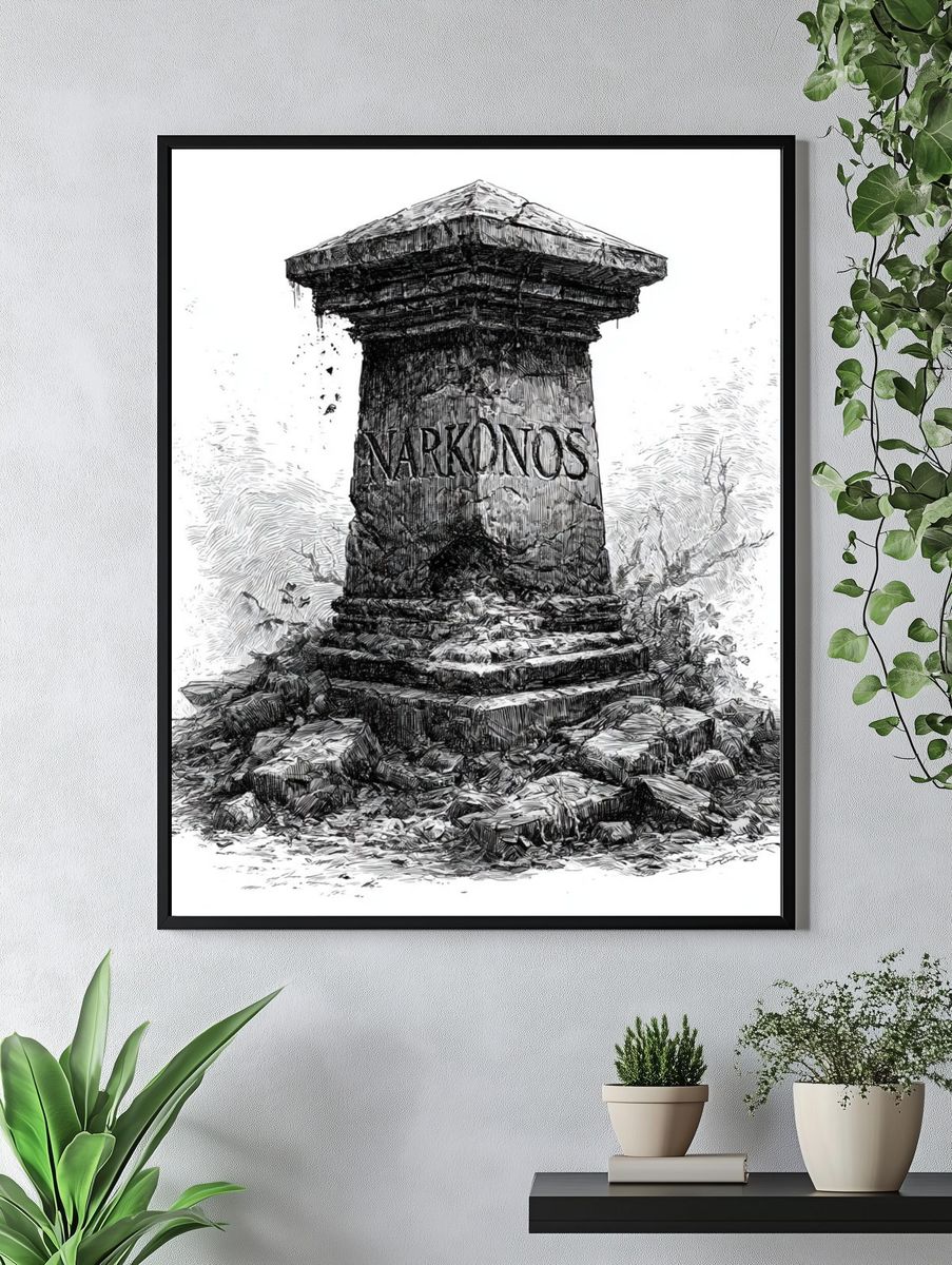 Narkonos Stone Monument Print. — room view 4