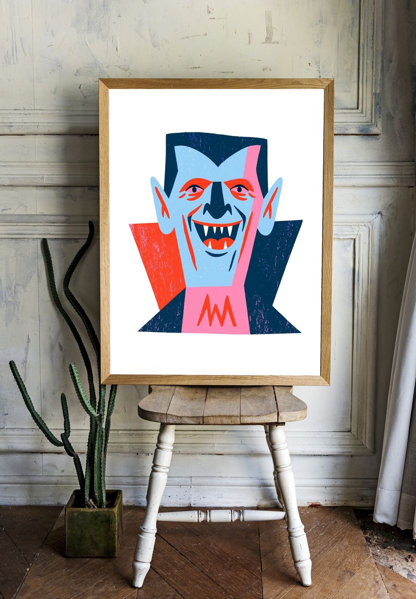Vampire Portrait Illustration Poster. room preview