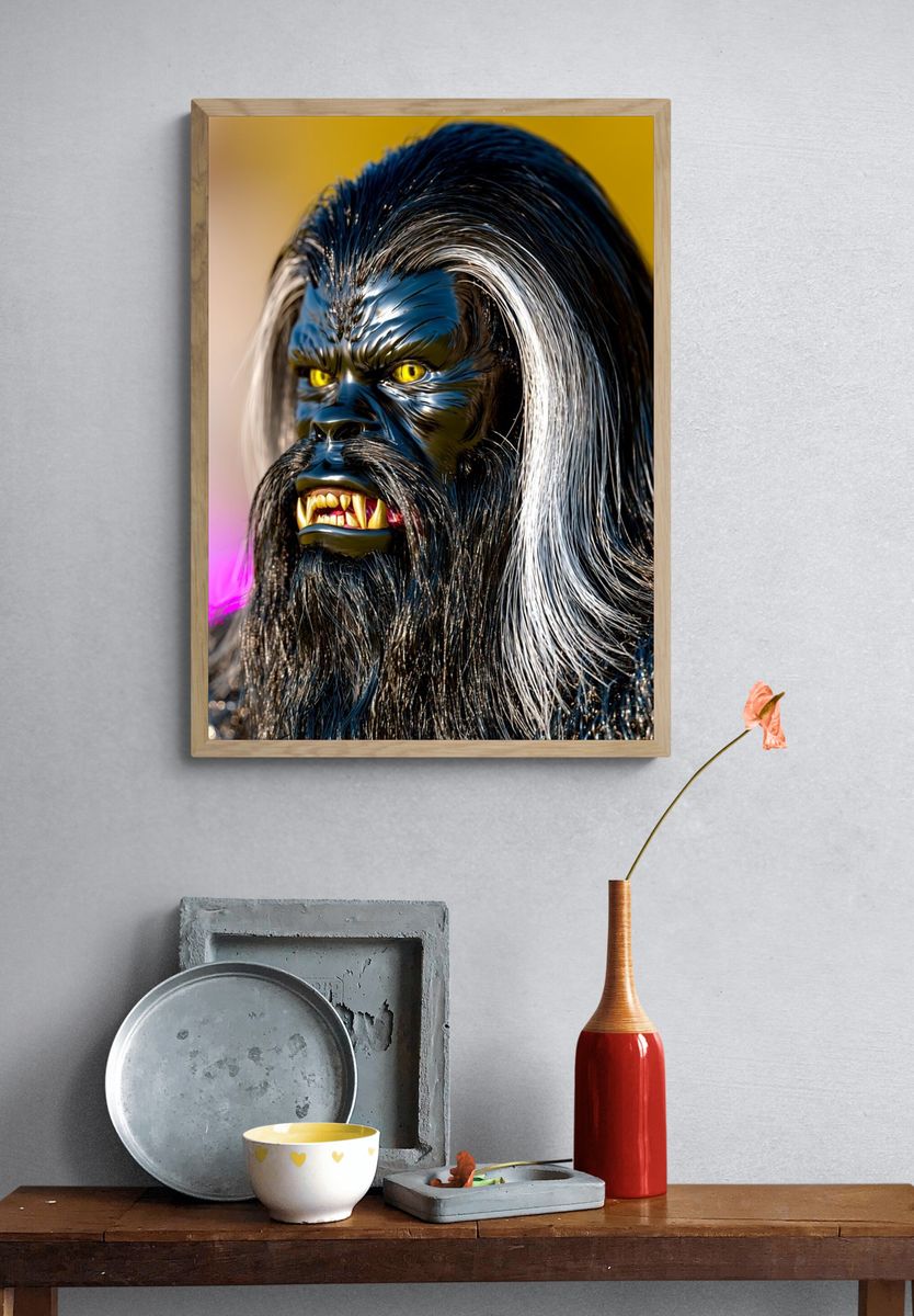 Werewolf Portrait Illustration Poster. — room view 3