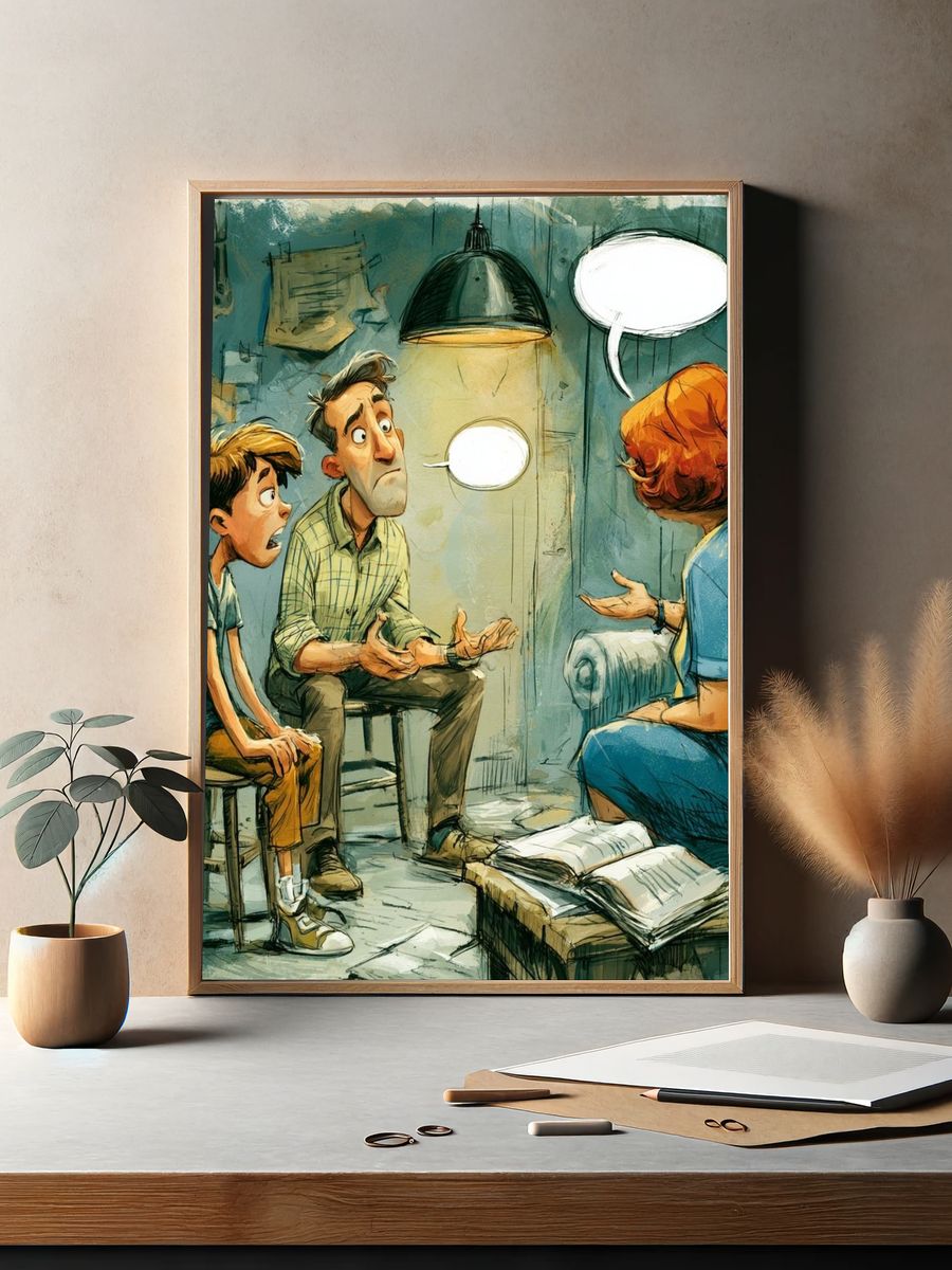 Family Counseling Illustration Poster. — room view 2