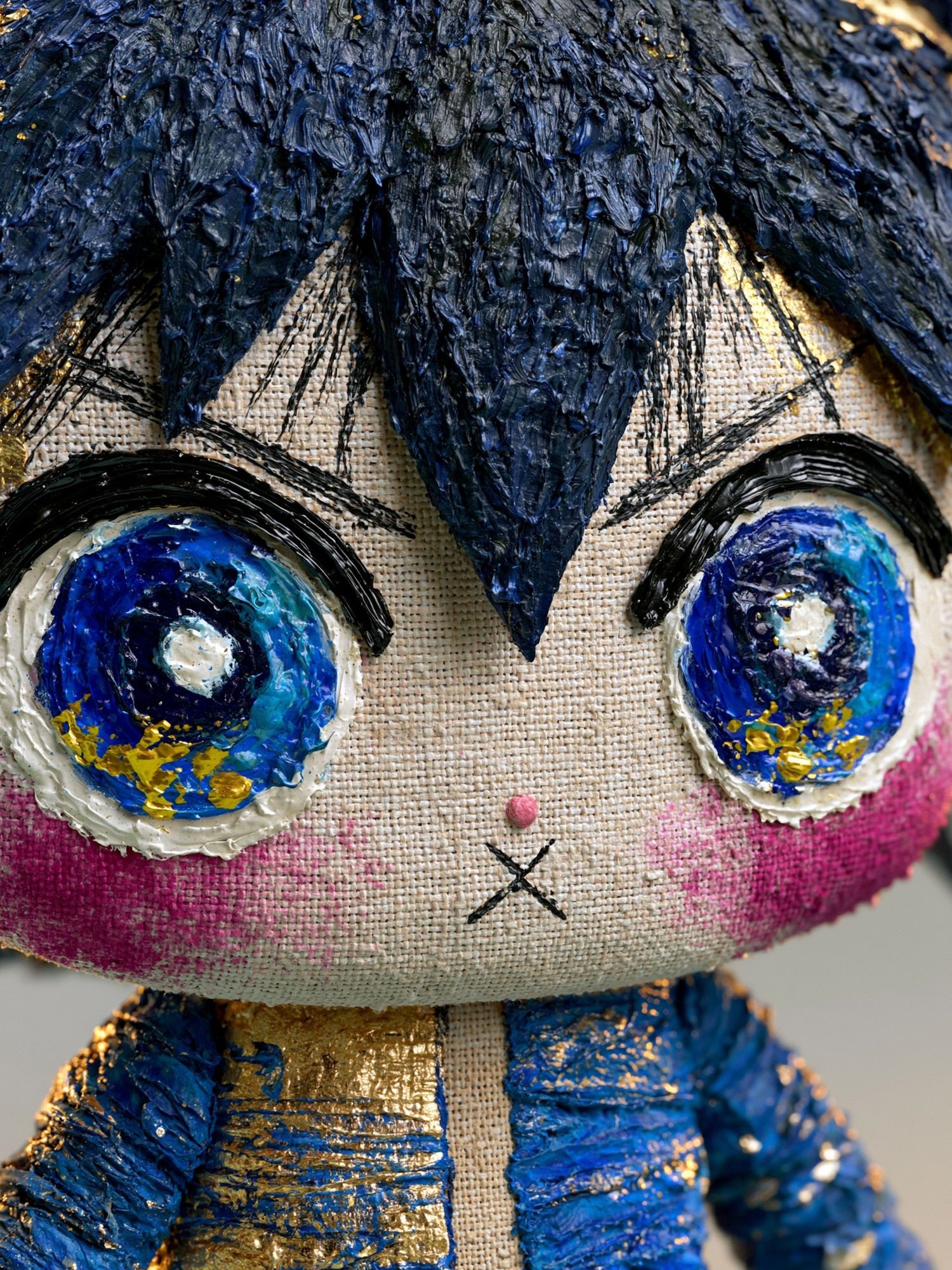 Blue Plush Character Illustration Poster. poster detail