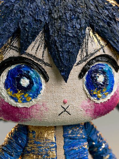 Blue Plush Character Illustration Poster. poster print
