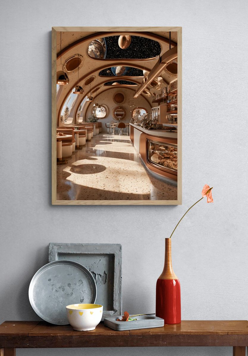 Cosmic Cafe Interior Print. — room view 3