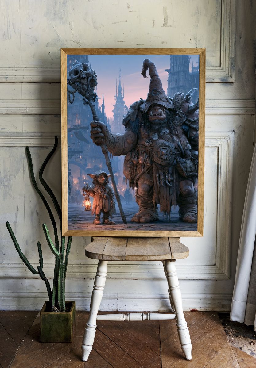 Goblin Wizard Fantasy Poster. room preview