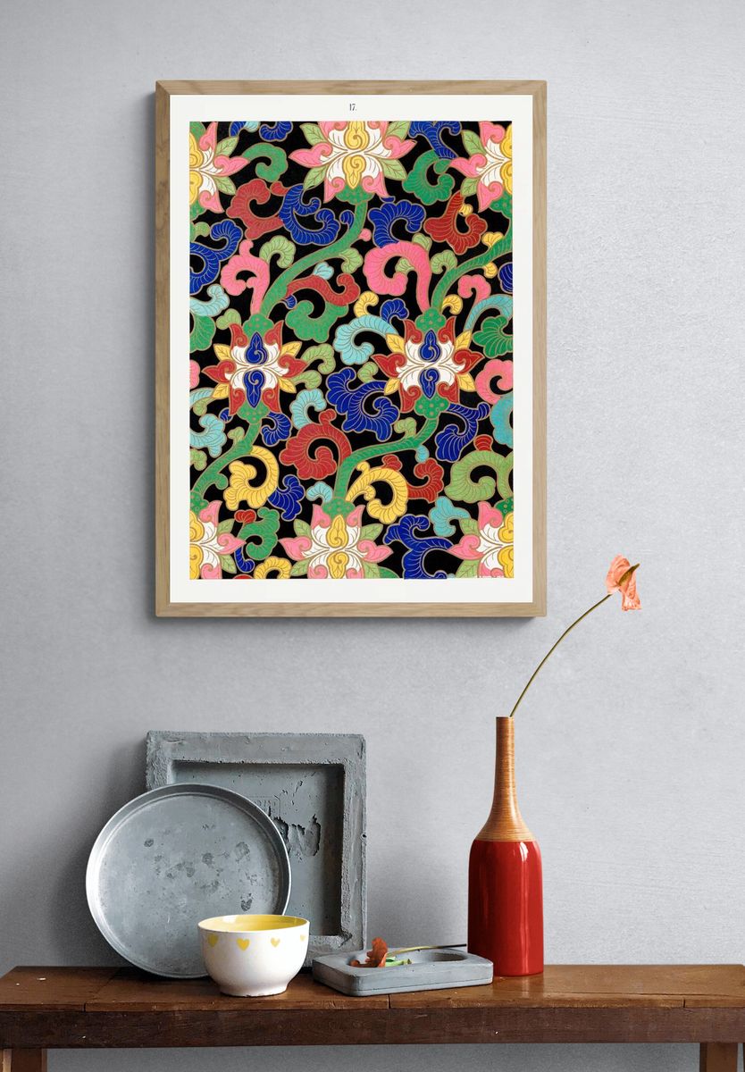 Samurai Dragon Illustration Poster. — room view 3