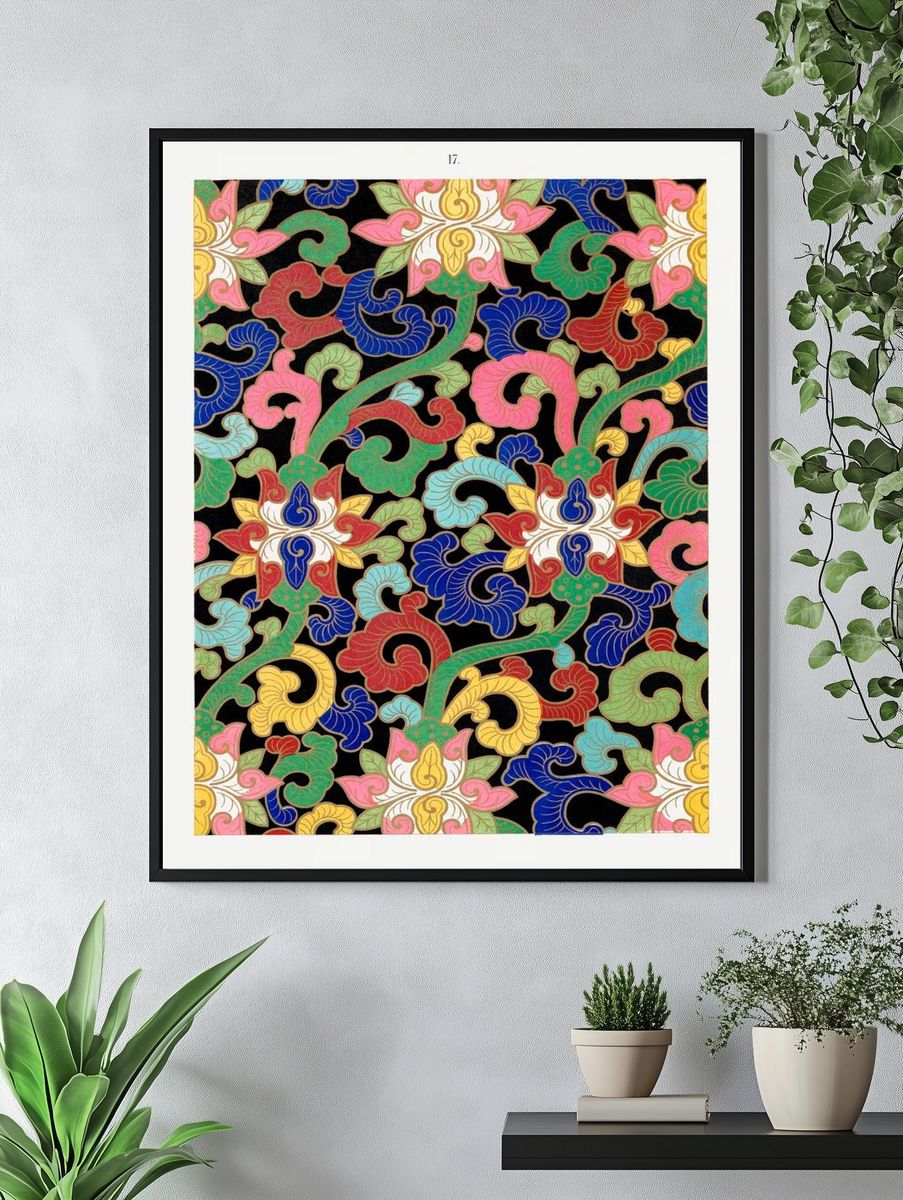 Samurai Dragon Illustration Poster. — room view 4