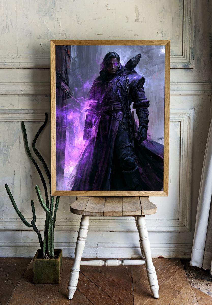 Dark Sorcerer Digital Art Poster. — room view 1