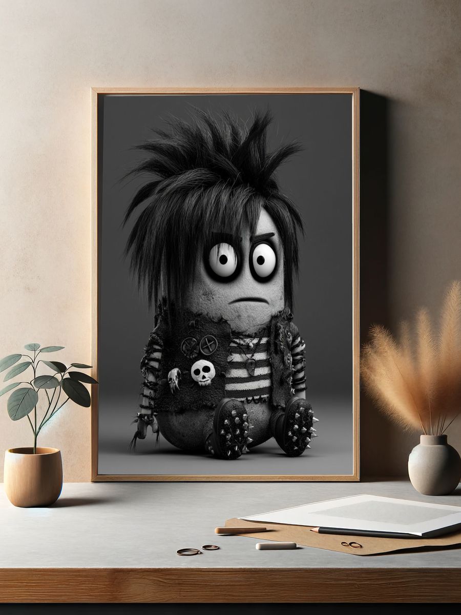 Goth Punk Doll Portrait Print. — room view 2