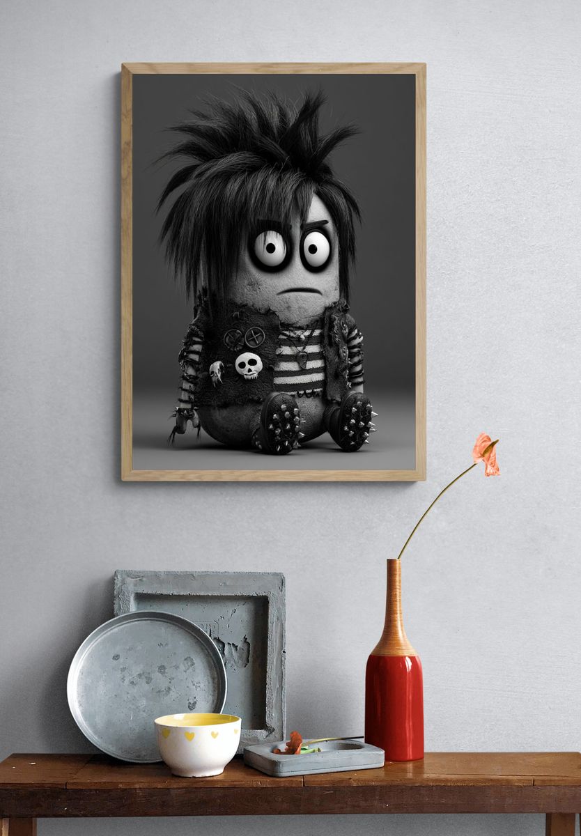 Goth Punk Doll Portrait Print. — room view 3