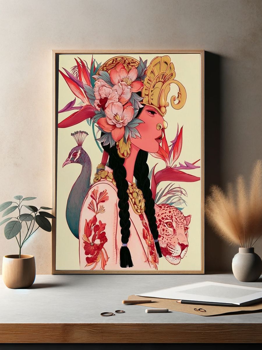 Floral Goddess Illustration Poster. — room view 2