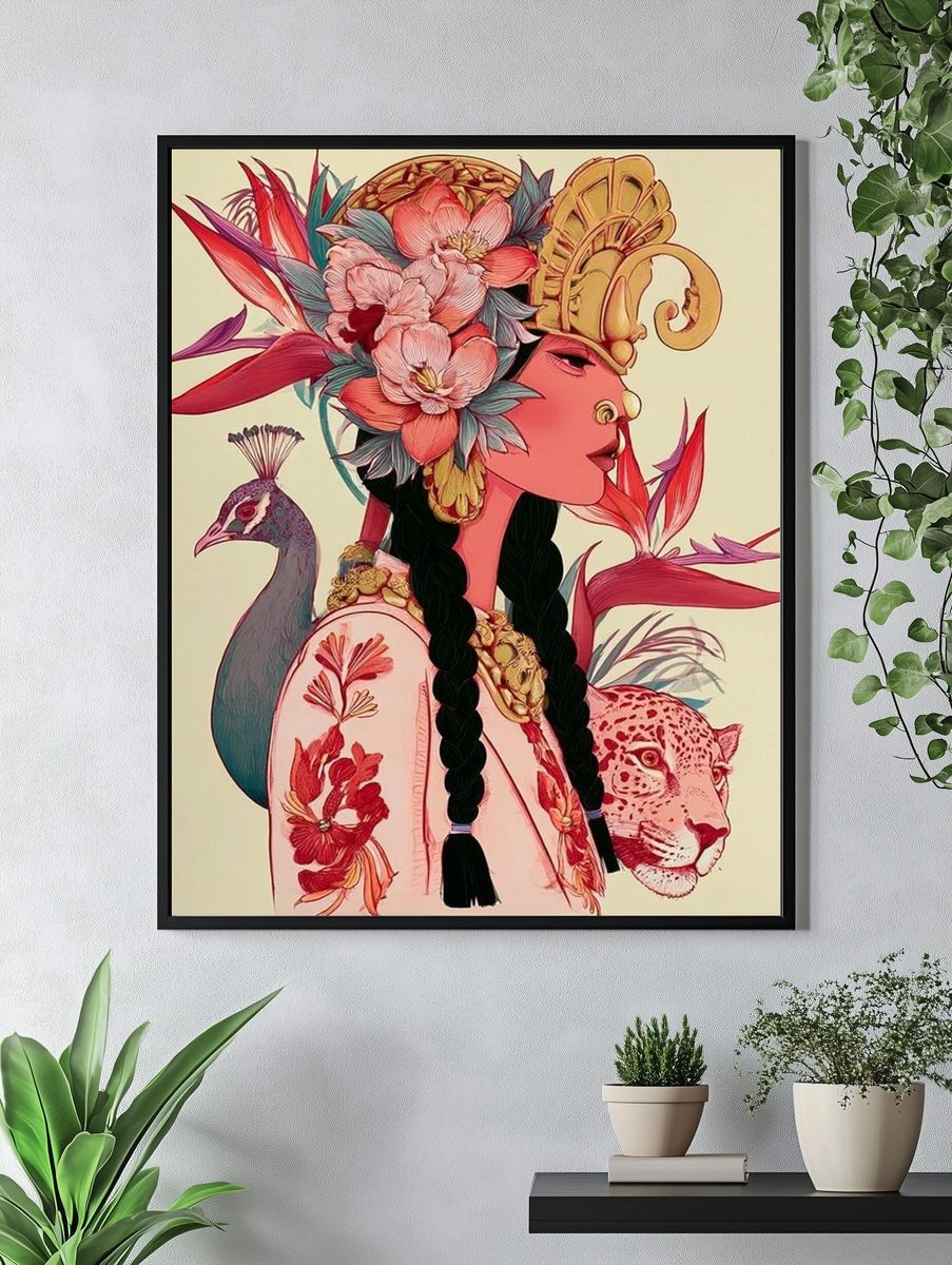 Floral Goddess Illustration Poster. — room view 4