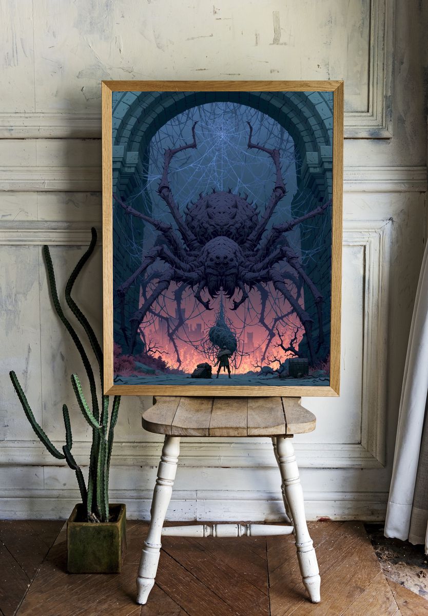 Giant Spider Ruins Fantasy Poster. room preview
