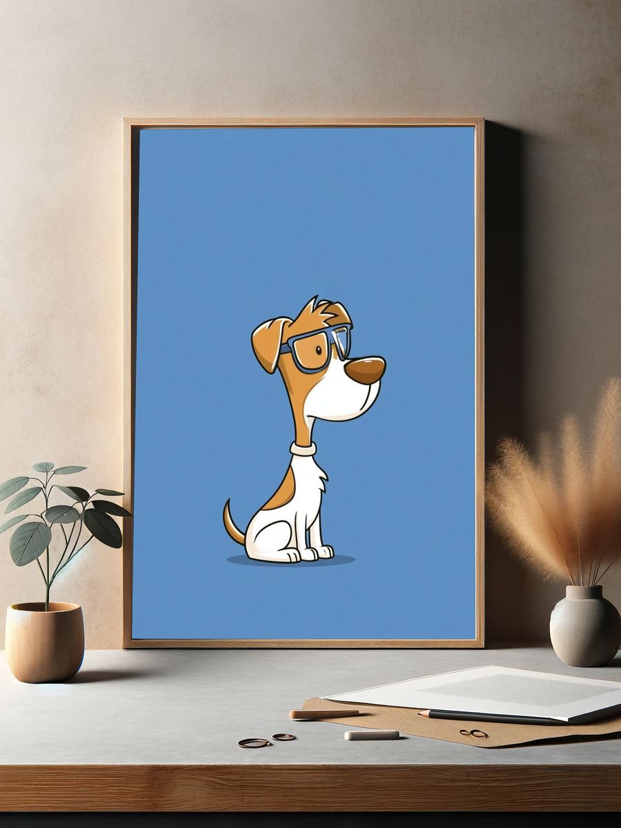Cool Dog Illustration Poster. — room view 2