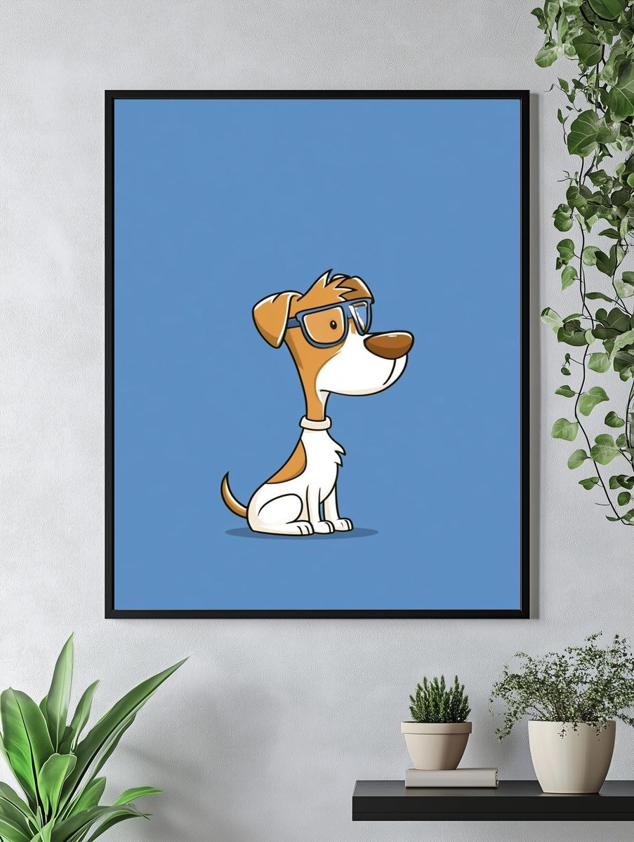 Cool Dog Illustration Poster. — room view 4