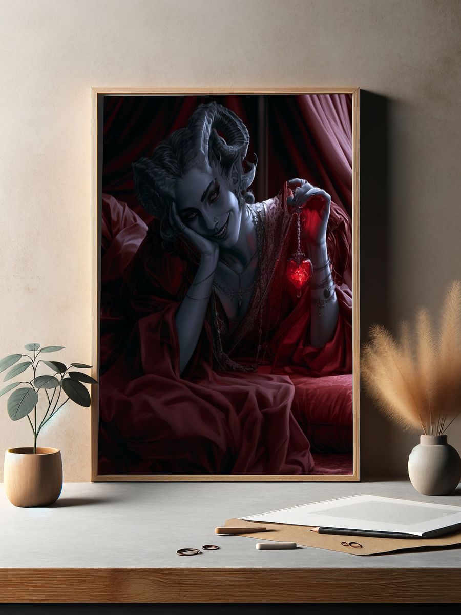 Gothic Demoness Portrait Print. — room view 2